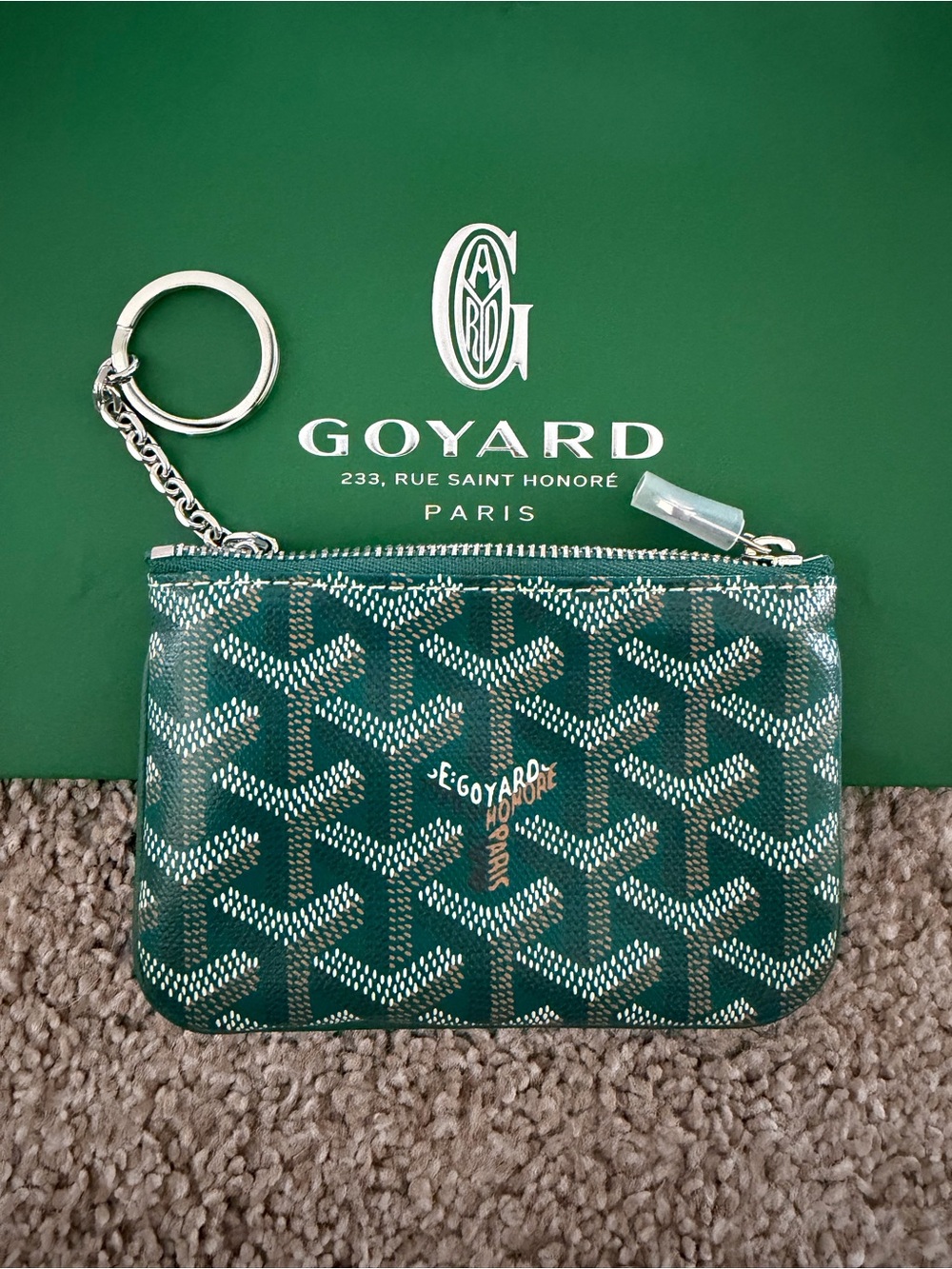 Goyard Green Key & Card Holder